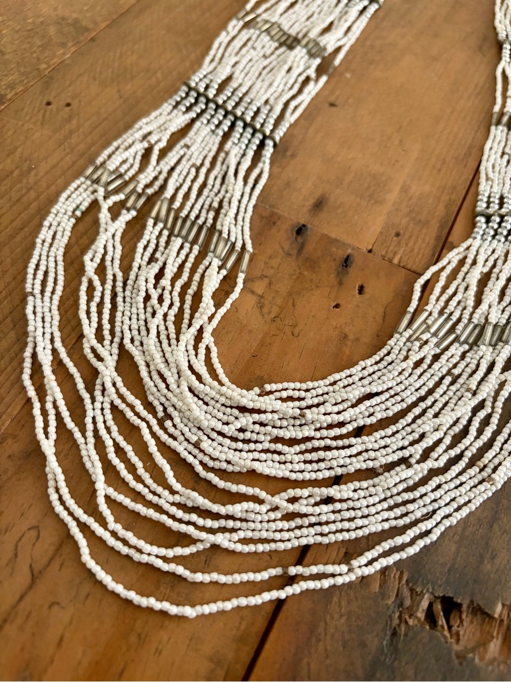 HIMALAYAN GEMS MULTI-STRAND “POTAY” WATERFALL SEED BEAD NECKLACE